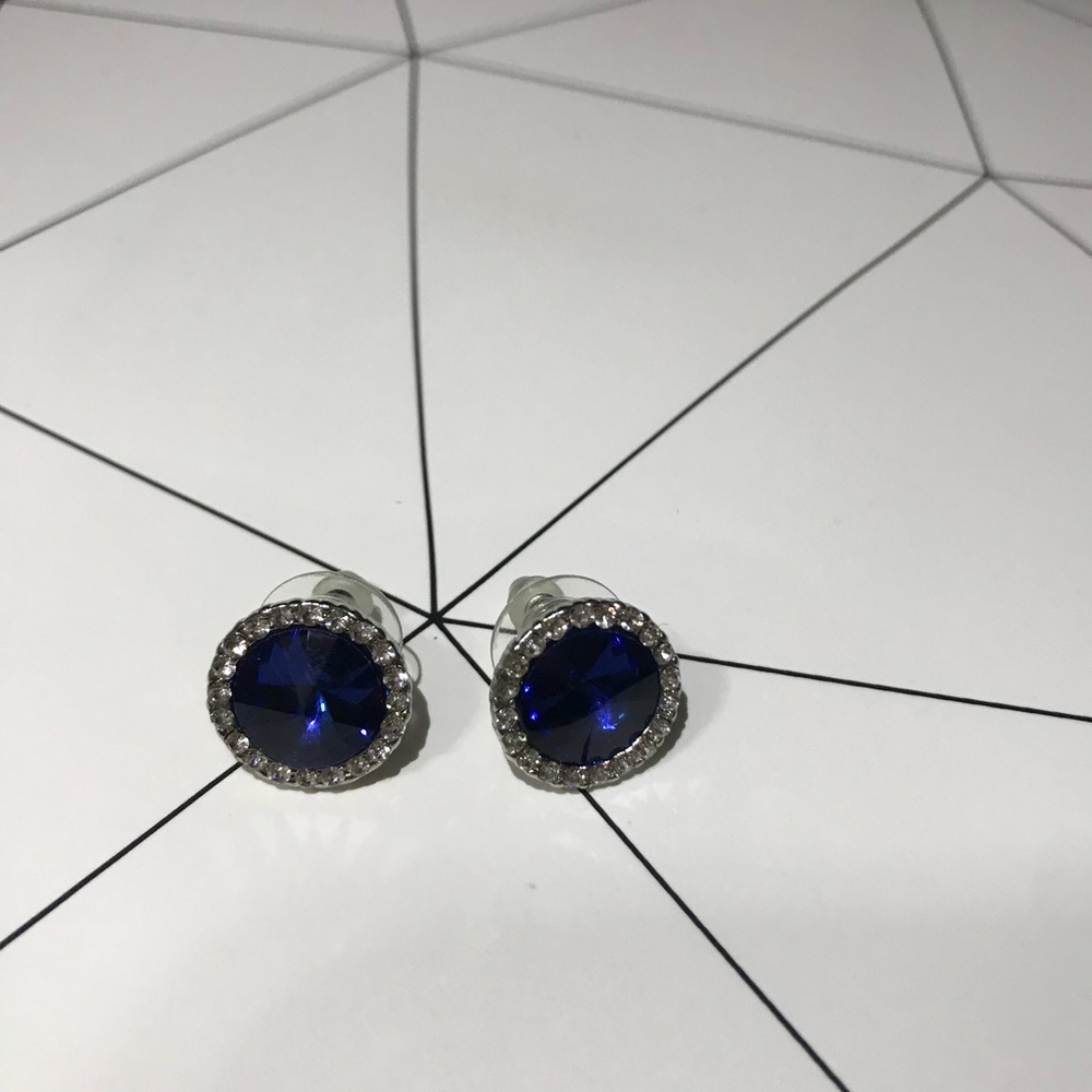 Sapphire Colored Stud Earrings